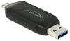 DeLock 91734, DeLOCK Micro USB OTG Card Reader + USB 3.0 A male - Kartenleser (MS,