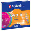 Verbatim 43557, Verbatim Colours - 5 x DVD-R - 4.7 GB 16x