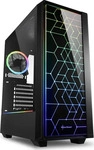 Sharkoon RGB LIT 100 - Tower - ATX - Seitenteil mit Fenster (geh&auml;rtetes Glas)