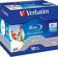 Verbatim 43713, Verbatim 10 x BD-R - 25 GB 6x - bedruckbare Oberfl&auml;che - Jewel Case
