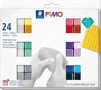 STAEDTLER 8013 C24-1, STAEDTLER FIMO 8013 C, Modellierton, Schwarz, Blau, Kupfer,