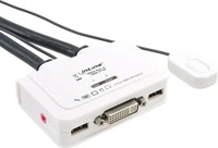 InLine 61613I, InLine KVM Switch - 2-fach - DVI-D - USB - mit Audio - integr. Kabel