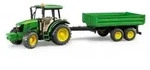 Bruder John Deere 5115 M mit Bordwandanhänger, Traktor-Modell, Kunststoff, Schwa Bruder John Deere 5115 M mit Bordwandanhänger, Traktor-Modell, Kunststoff, Schwa