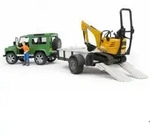 Bruder Land Rover Defender with trailer, CAT and man, 4 Jahr(e), Grün, Gelb Bruder Land Rover Defender with trailer, CAT and man, 4 Jahr(e), Grün, Gelb