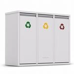 Klarstein Ordnungsh&uuml;ter 3 M&uuml;lleimer 45 Liter 3 Eimer Recycling Wandinstallation