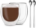 Feelino DUOS doppelwandiges Glas 80 ml Thermofunktion inkl. Edelstahl-L&ouml;ffel