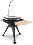 Blumfeldt Delion Galgen-Schwenkgrill Feuerschale &Oslash;80cm Hochfu&szlig; Seilzug Edelstahl