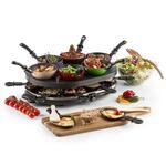 OneConcept Woklette Tischgrill Raclette Wokset 1200 W 8 Personen Antihaft...