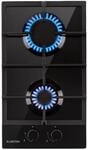Klarstein Ignito Domino Gaskochfeld 2-flammig Brenner Glaskeramik schwarz 10033131