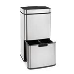 Klarstein Touchless M&uuml;llsammler Sensor 72L 4 Beh&auml;lter ABS PP Edelstahl geb&uuml;rstet