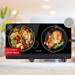 Klarstein Cookbuddy Doppel-Kochfeld 2400W 5 Leistungsstufen Glaskeramik 10035705