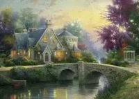 Schmidt Spiele Spiele-57463, Schmidt Spiele Puzzle Thomas Kinkade: Abendstimmung -
