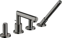 AXOR 45444330, AXOR Uno 4-Loch Wannenrandarmatur mit Zerogriffen Polished Black