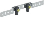 Geberit FlowFit Anschlusswinkel 90&deg; vormontiert, zweifach, abgesetzt, ged&auml;mmt, DN