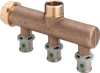 Viega Sanfix Fosta Sanfix P-Verteiler, d 16mm, G 3/4, n 3 Rotguss Modell...