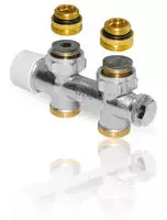OVENTROP Anschlussarmatur Multiblock TU Durchgang Ein-/Zweirohr, G 1/2 AG x G 3/4