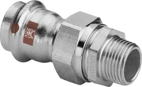 Viega Temponox-&Uuml;bergangsverschraubung, d 22mm, R 3/4 Messing vernickelt, Stahl