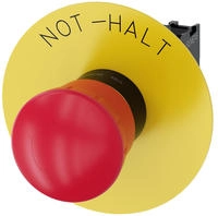 Siemens Not-Halt-Pilzdrucktaster, 22mm, rund, Kunststoff, rot, 1&Ouml;, 3SU11001HB201CH0