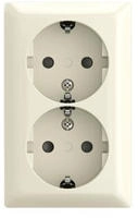 Busch-Jaeger SCHUKO&reg; Doppelsteckdose Safety+ 16 A wei&szlig; - Busch-balance&reg; AP (202
