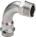 Viega Sanpress Inox-&Uuml;bergangsbogen 90 Grad, d 22mm, R 3/4 Stahl nichtrostend Modell