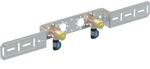 Geberit FlowFit Anschlusswinkel 90&deg; vormontiert, zweifach, abgesetzt, DN 15,