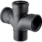 Geberit Silent-PP Bogenabzweig 87,5&deg; zweifach, DN 100 / 100 / 100, 390.566.14.1