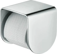AXOR 42436800, AXOR Universal Softsquare Toilettenpapierhalter mit Ablage Edelstahl