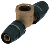 TECE TECElogo-Push T-St&uuml;ck IG Dimension 50 x Rp 1 1/4 x 50, Rotguss/Si-Bronze,