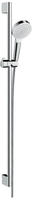 hansgrohe Crometta Brauseset 100 1jet mit Brausestange 90 cm Wei&szlig;/Chrom, 26537400