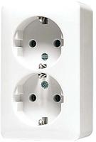 Jung SCHUKO&reg;-Zweifach-Steckdose, 16 A 250 V ~, 47 mm, AP 600, wei&szlig; 6020 A