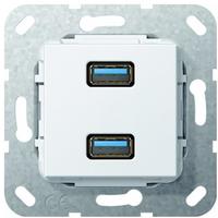 Gira USB 3.0 A 2f Kpl. Einsatz Reinwei&szlig; [568403], 5684 03