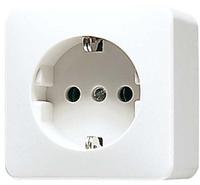 Jung SCHUKO&reg;-Steckdose, 16 A 250 V ~, 39 mm, Schraubklemmen, AP 600, wei&szlig; 321 A