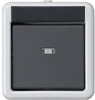 Gira Taster-BA 1f Kontrollf. + 2-Punkt KNX WG AP Grau [515230], 5152 30