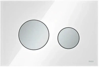 TECE TECEloop WC-Bet&auml;tigungsplatte Glas wei&szlig; Tasten Chrom matt Zweimengentechnik,