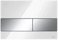 TECE TECEsquare WC-Bet&auml;tigungsplatte Zweimengentechnik, Glas wei&szlig; gl&auml;nzend, Tasten