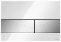TECE TECEsquare WC-Bet&auml;tigungsplatte Zweimengentechnik, Glas wei&szlig; gl&auml;nzend, Tasten