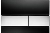 TECE TECEsquare WC-Bet&auml;tigungsplatte Zweimengentechnik, Glas schwarz gl&auml;nzend,