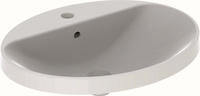 Geberit VariForm Einbauwaschtisch oval, mit Hahnlochbank: B1=58cm, Hahnloch=mittig,