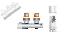 Oventrop Anschluss-Set Multiblock T, f. Anschluss IG 1/2'' Eckform UNI SH wei&szlig;