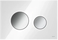 TECE TECEloop WC-Bet&auml;tigungsplatte, Glas wei&szlig; Tasten Chrom gl&auml;nzend