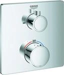 GROHE THM-Wannenbatterie Grohtherm 24080 2 Abg. FMS f&uuml;r Rap. SmartBox eckig chrom,