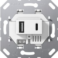 Gira USB-Spannungsvers. 2f Typ A/C Einsatz Wei&szlig; [234900], 2349 00