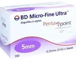 Bd Micro-Fine Ultra Pen-Nadeln 0.25x5 Mm 100 ST