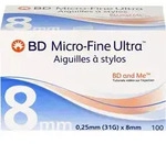 Bd Micro-Fine Ultra Pen-Nadeln 0.25x8 Mm 100 ST