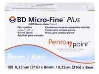 Bd Micro Fine+ 8 Mm Nadeln 0.25x8 Mm 100 ST