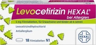 PZN-DE 14238248, Levocetirizin Hexal bei Allergien 5mg Filmtabl. 18 ST