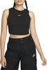 Nike Sportswear Essential Rib Crop Tank Top - Damen, Black/Sail female