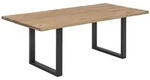 Esstisch 'Savona' 180x90 cm, Wildeiche/Antikschwarz Massivholz, Metall Eiche