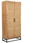 Dielenschrank 'Havanna' Massivholz, Metall, Rattan Mango