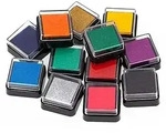 Stempelkissen-Set "Grundfarben", 2,3 x 2,3 cm, 12 St&uuml;ck